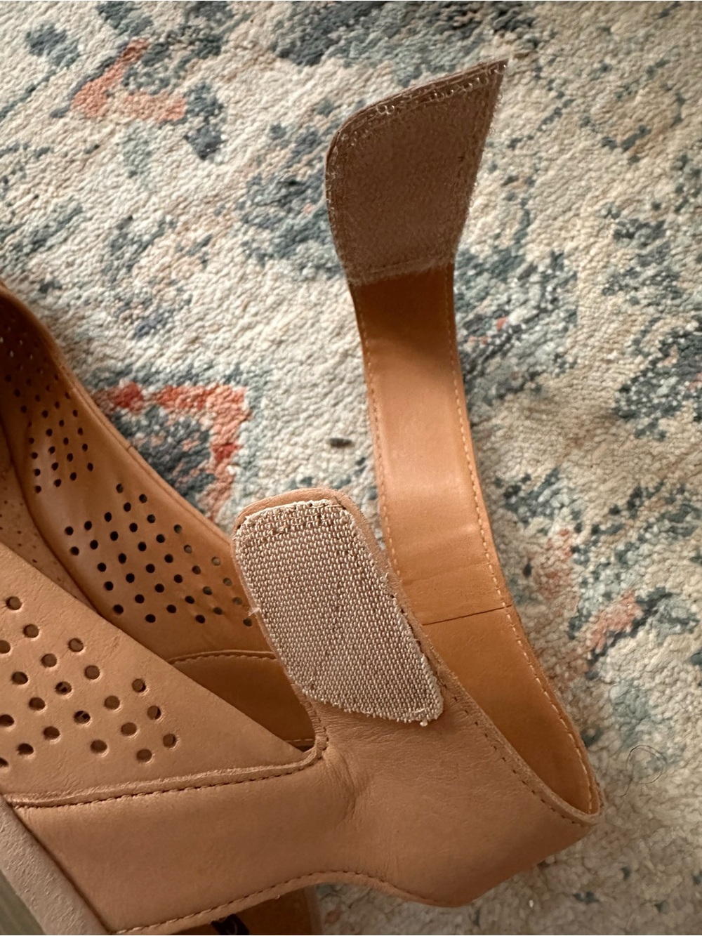 Clarks Women's Perforated Ankle-Strap Wedge Sandals in Tan - Picture 7 of 12
